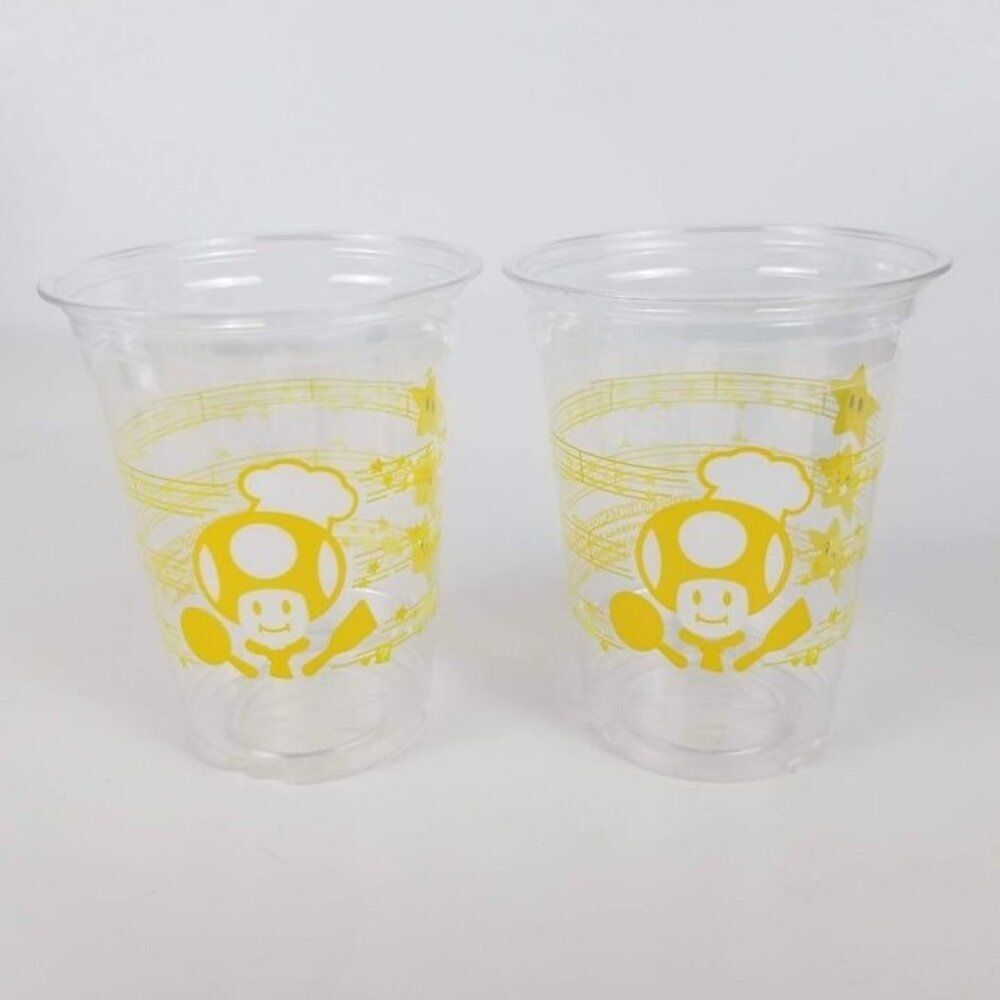 SNW Toadstool Cafe Super Nintendo World 2 Empty Drink Cups Souvenir USH